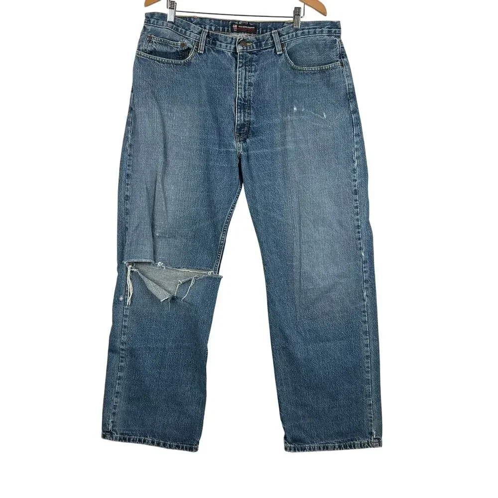 Vintage Polo Ralph Lauren Jeans Men 40x32 Y2K Grunge Streetwear Wide Leg 90s VTG
